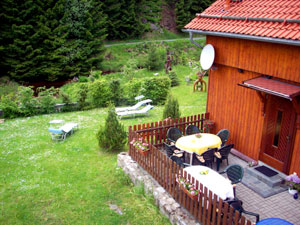 Außenansicht vom Garten im Haus Bodesprung in Schierke am Brocken im Harz